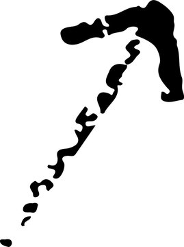 Kwajalein Atoll Map Silhouette