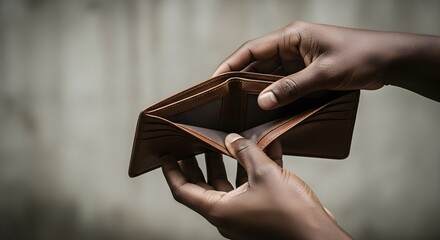 Empty Wallet A Metaphor For Financial Problems and Poverty Showing Difficult Times