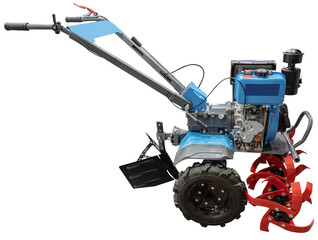 Blue walk behind tractor