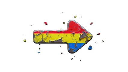 Rusty Arrow Sign with German Flag Colors