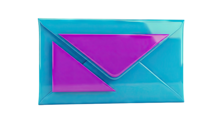Blue and purple abstract envelope with a glossy finish
