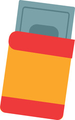 Money inside red envelope Chinese New Year illustration.