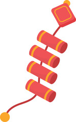 Red firecrackers for Chinese New Year celebration illustration.