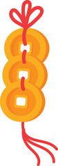 String of lucky coins Chinese New Year illustration.