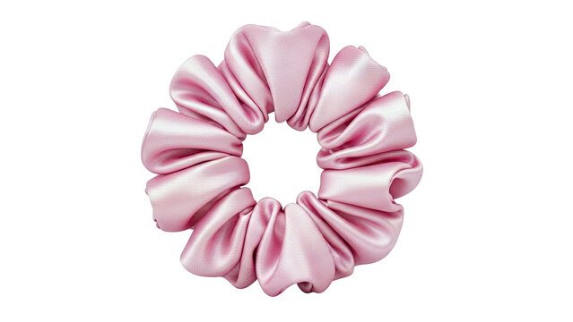 Pink Satin Scrunchie