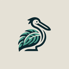 Obraz premium Pelican Leaf Logo