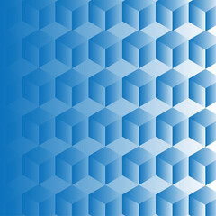Obraz premium Minimal modern cubes geometric tile and mosaic wall grid backdrop hexagon technology wallpaper background. White and blue block cube structure backdrop.