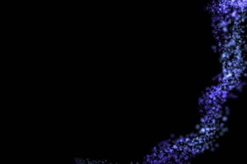 Cosmic bokeh overlay of rising violet nebula spine – vertical star stream climbing along the edge of deep black space for mystical abstract galaxy scenes

