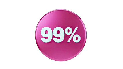 Pink circle with 99% in white text