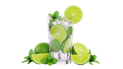 Refreshing Mojito with Lime and Mint