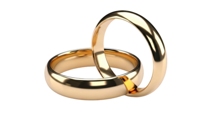 Two Gold Wedding Rings Intertwined