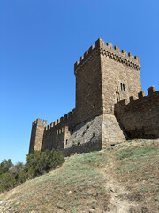 View of the remains of the Genoese fortress in Sudak, Crimea