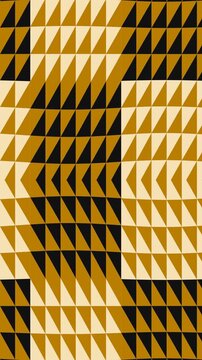 Closeup of Geometric Pattern with Golden and Black Triangles Creating Abstract Design