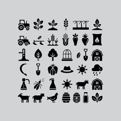 Obraz premium Professional black and white spices vector icon set 6.eps