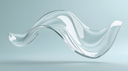 Smooth, flowing glass sculpture with transparent design, showcasing elegance and modernity
