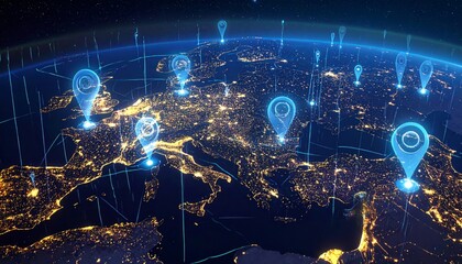 abstract technology background with numbers