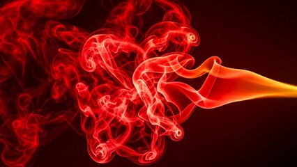 Vibrant Red Smoke Swirling with Dynamic Abstract Energy and Fiery Flow