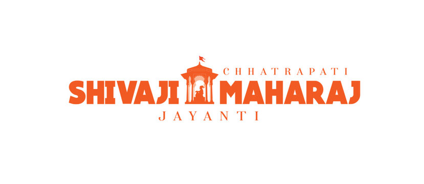 illustration of Chhatrapati shivaji maharaj jayanti Chhatrapati Shivaji Maharaj with a traditional turban, pearl jewelry and a pavilion silhouette; evokes Maratha heritage, bravery, leadership and his