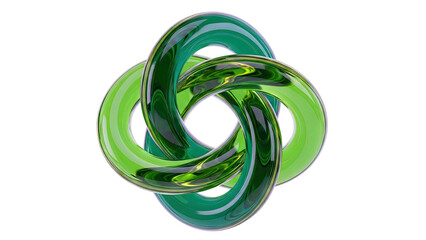Interlocking Green Glass Torus Knot