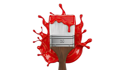 Paintbrush Splashing Red Paint