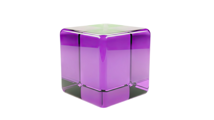 Transparent Purple Cube with Smooth Edges