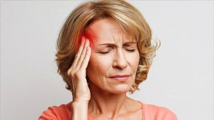 Mature Woman Suffering from Severe Headache