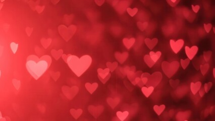 Red heart shaped bokeh lights abstract background hearts