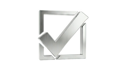 Metallic Checkmark in a Box Icon