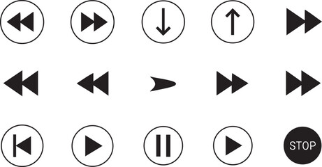 Vector Arrow Icons Collection for UI and Web Design,Direction and Navigation Symbols,Arrow Symbols Pack for Interface Design,Left Right Up Down Arrows