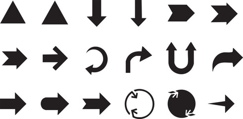 Vector Arrow Icons Collection for UI and Web Design,Direction and Navigation Symbols,Arrow Symbols Pack for Interface Design,Left Right Up Down Arrows