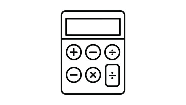 A simple line drawing of a basic calculator for accounting and mathematics.