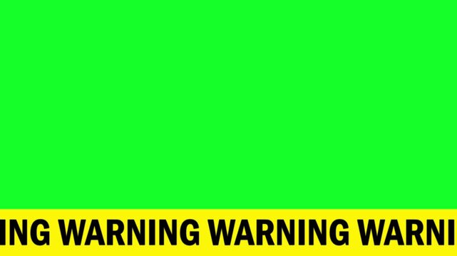 Warning Sign on Green Background Caution Tape Alert Symbol danger sign