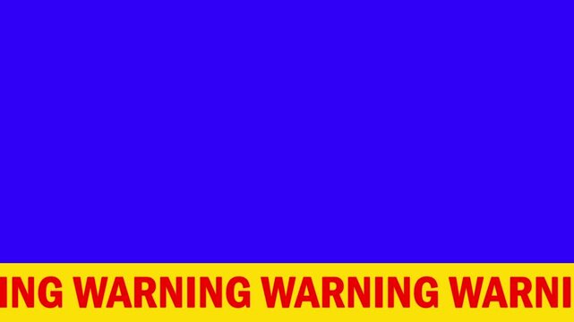 Warning Sign Blue Background Red Text Caution Symbol Alert Message Notification