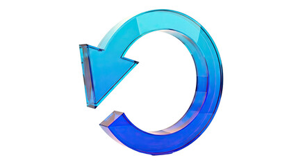 3D Render of a Blue Glass Reload Arrow