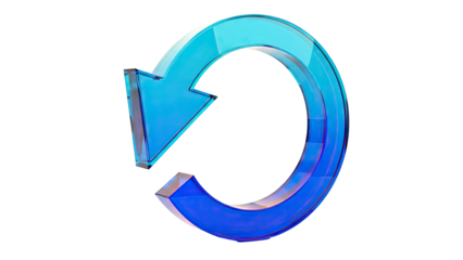 3D Render of a Blue Glass Reload Arrow