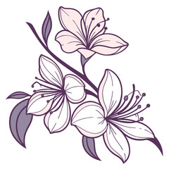 Elegant Floral Emblem and Decorative Flower Icon on White Background