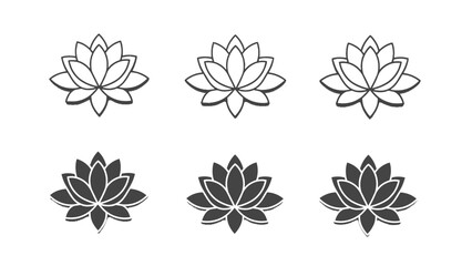 Six lotus flower icons are arranged in two rows of three.