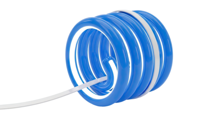 Blue and white spiral on white background