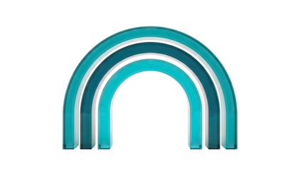 Blue and Teal Glass Rainbow Arch