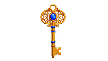 Obraz premium Ornate Gold and Blue Gemstone Key