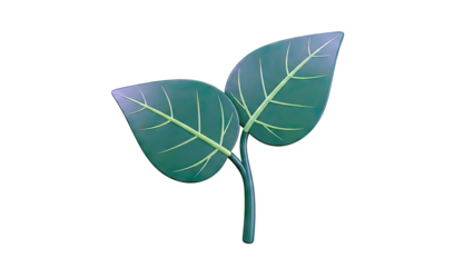 Stylized Green Plant Leaves