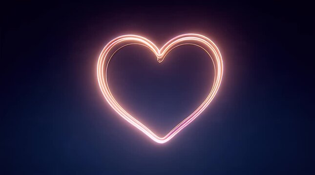 A shiny red glowing heart shape illuminates a dark background as a romantic vector illustration for a Valentine's Day celebration of love and passion