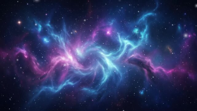 Abstract blue and purple galaxy with stars