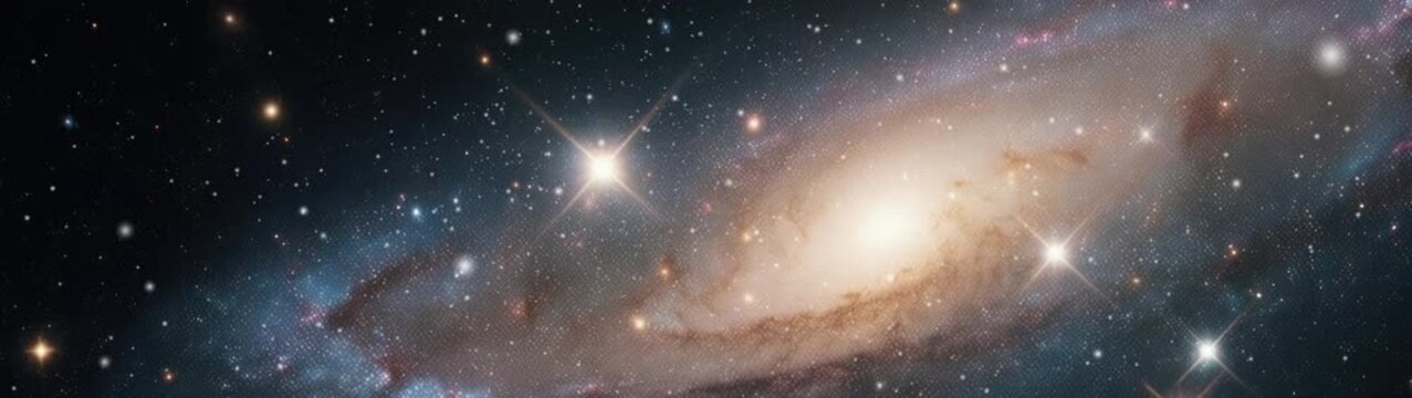 Abstract spiral galaxy with stars in the background