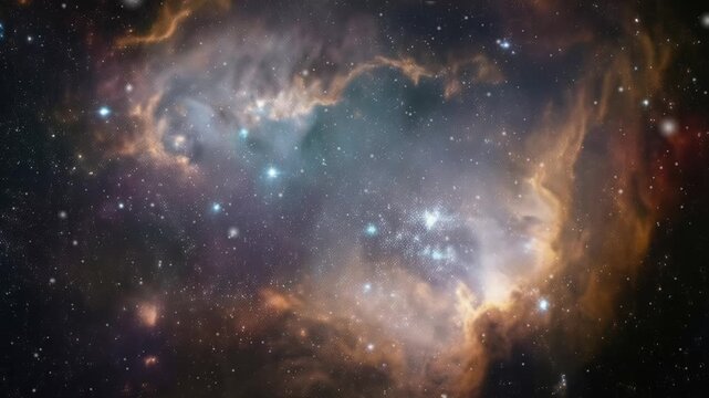 Abstract star filled sky with a cluster of stars