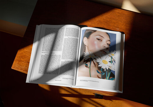Mockup Of A4 Magazine With Customizable Front Cover