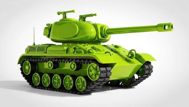 Soviet T-34 tank isolated on a white background showing an armored military vehicle with turret and cannon