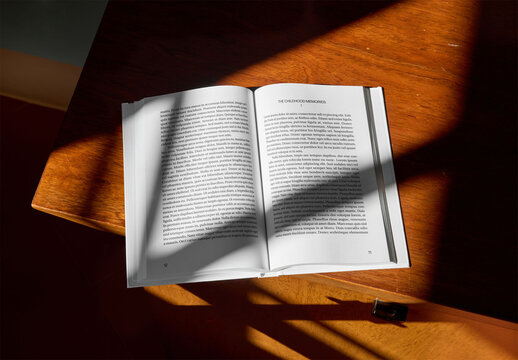 Mockup Of Hardback Book With Customizable Pages