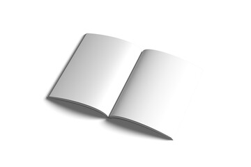 Blank book with blank pages isolated on transparent background. 3d rendering