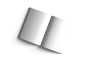 Blank book with blank pages isolated on transparent background. 3d rendering